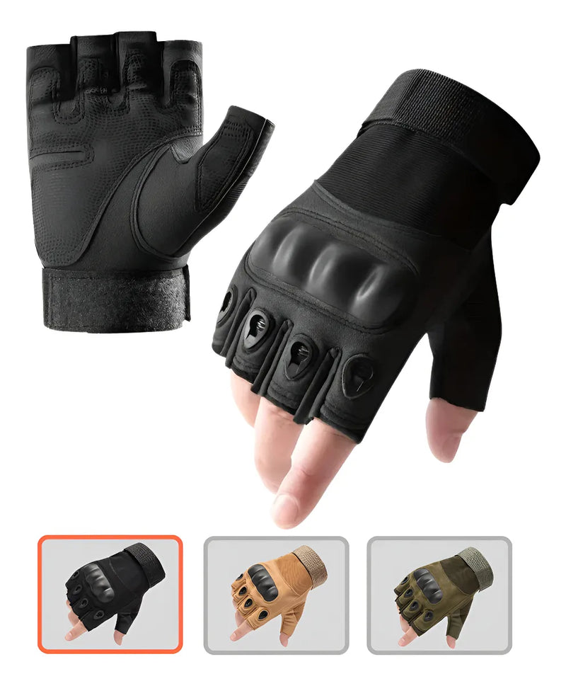 Luva tática meio dedo