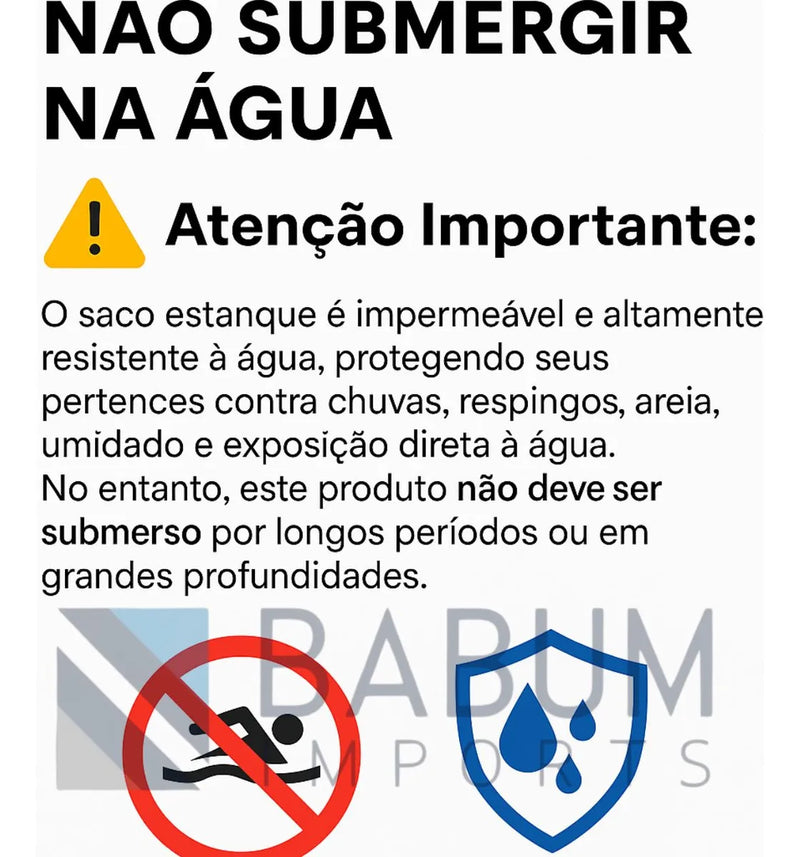 Saco estanque impermeável 2L com visor transparente