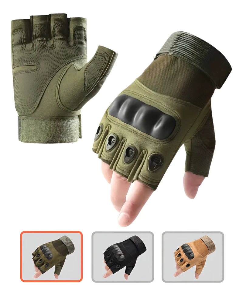 Luva tática meio dedo