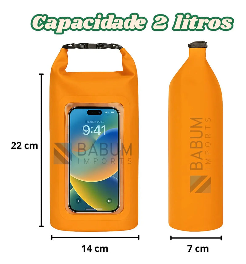 Saco estanque impermeável 2L com visor transparente