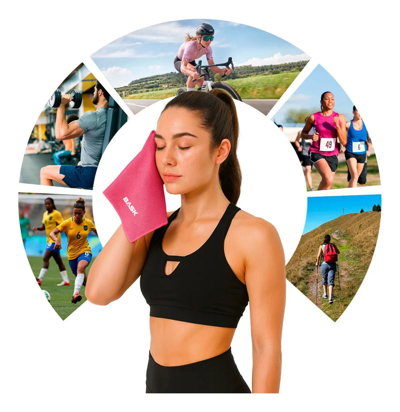 Toalha Refrescante Multifuncional Esportes 90x30cm Com Bolsa